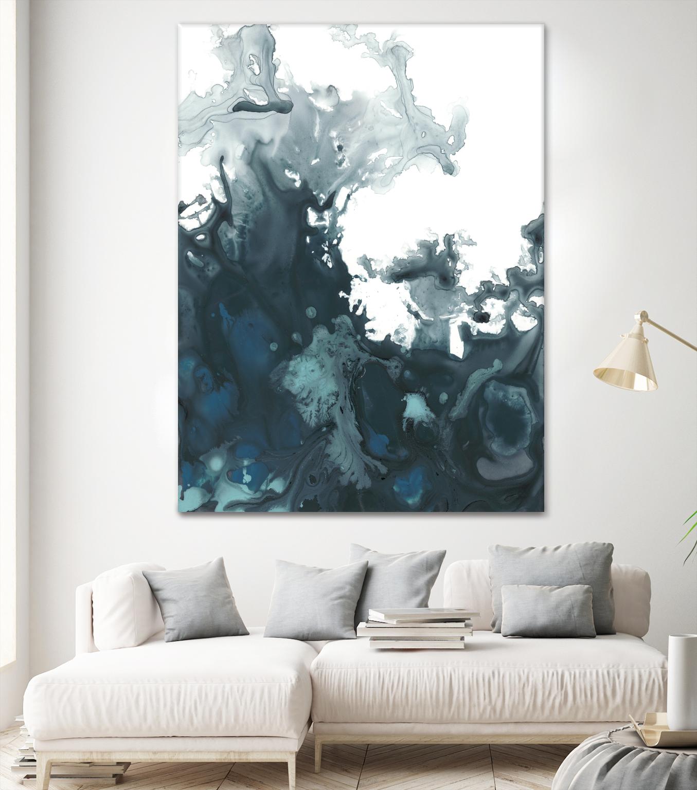 Indigo Tempest II by June Erica Vess on GIANT ART - green abstract