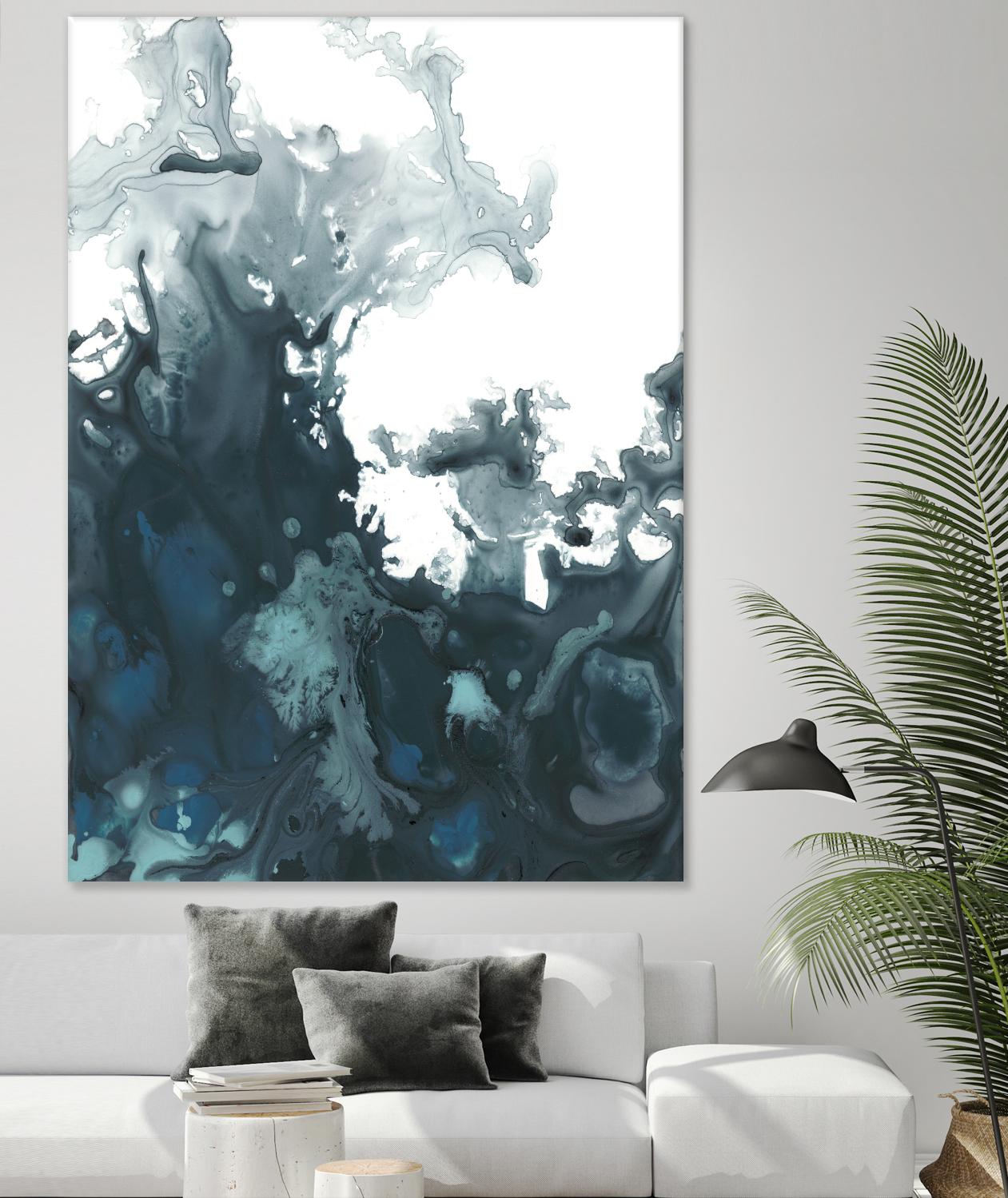 Indigo Tempest II by June Erica Vess on GIANT ART - green abstract