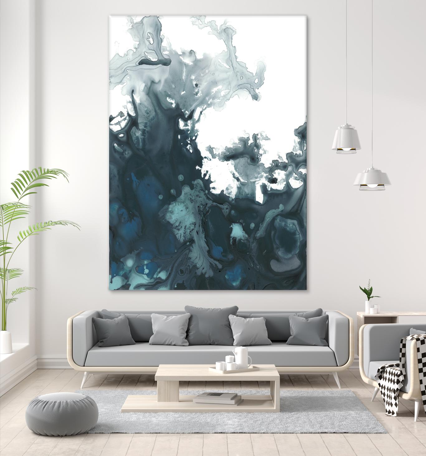 Indigo Tempest II by June Erica Vess on GIANT ART - green abstract