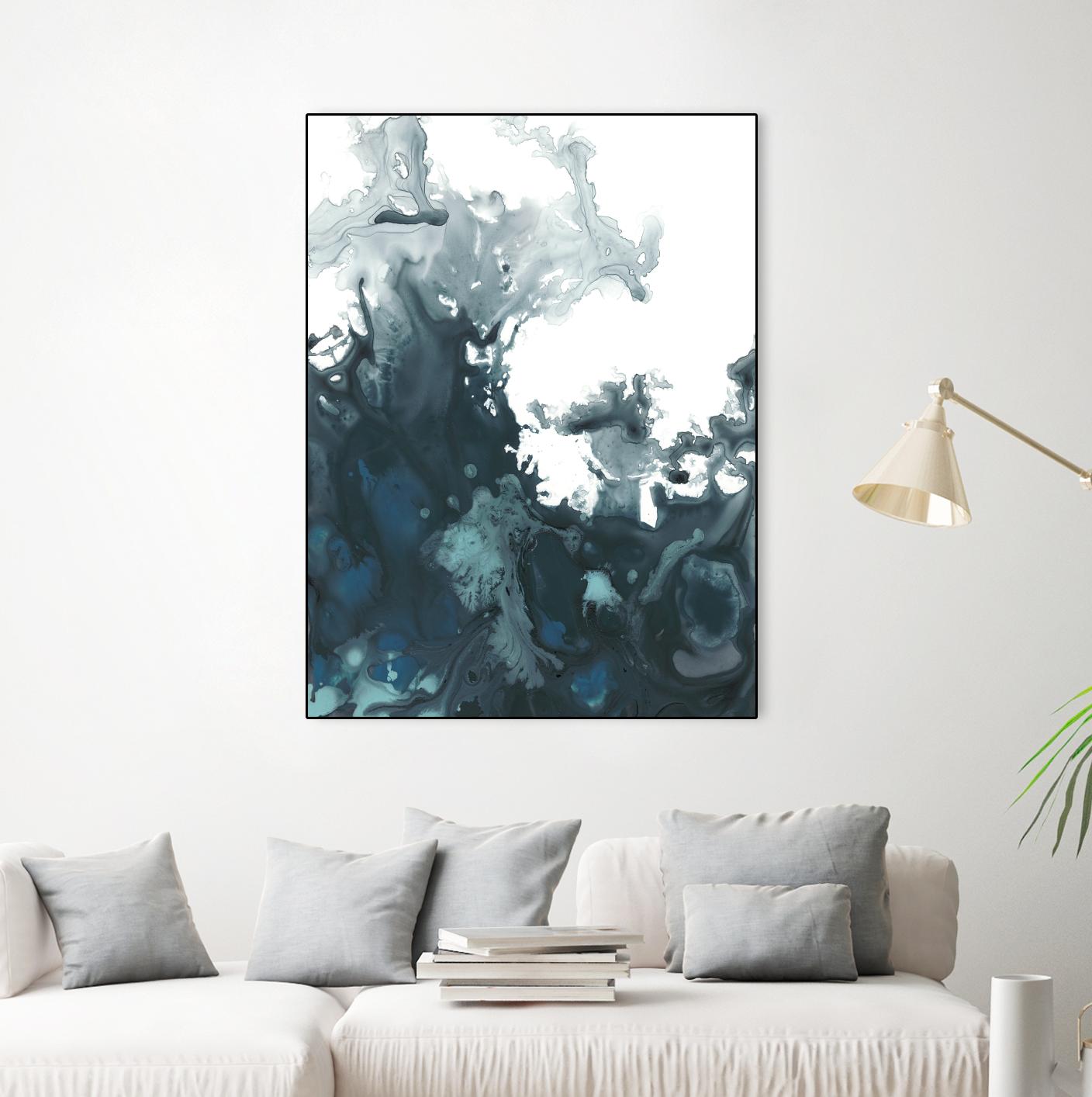 Indigo Tempest II by June Erica Vess on GIANT ART - green abstract