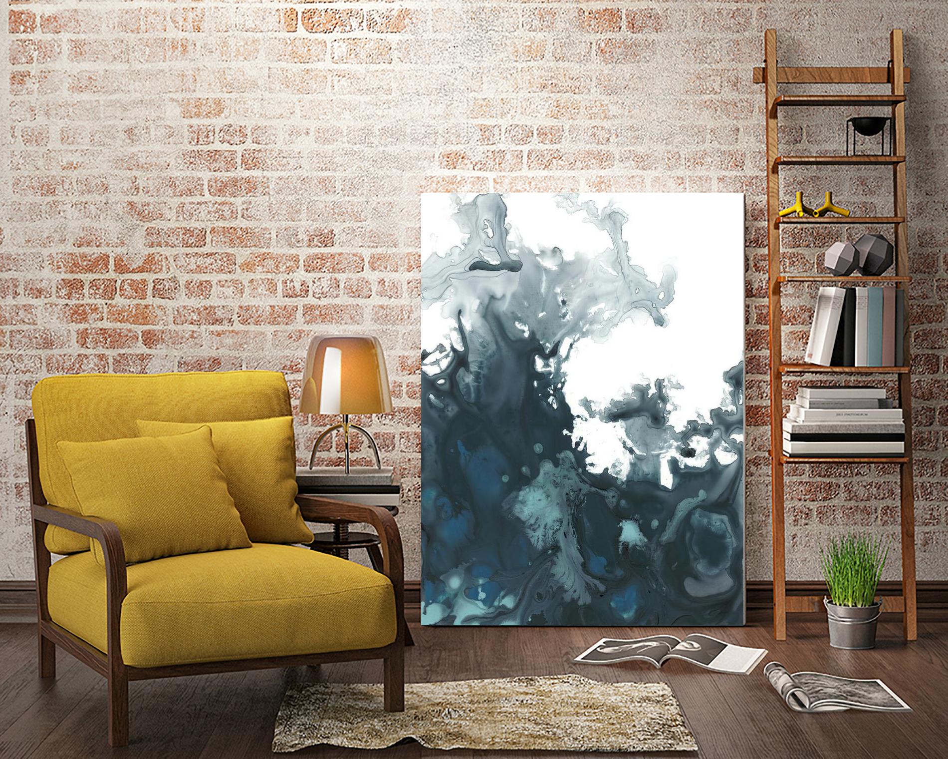 Indigo Tempest II by June Erica Vess on GIANT ART - green abstract