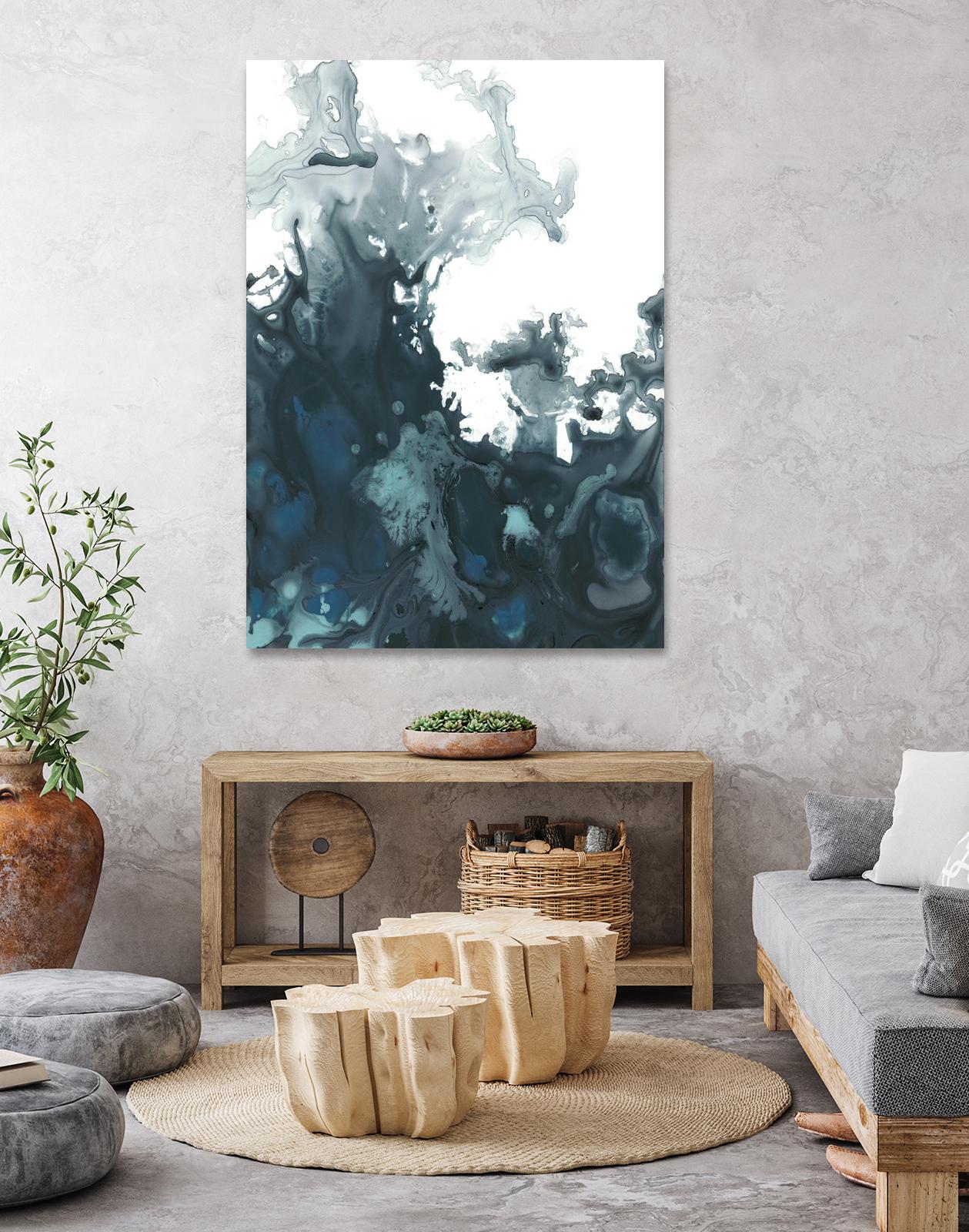 Indigo Tempest II by June Erica Vess on GIANT ART - green abstract