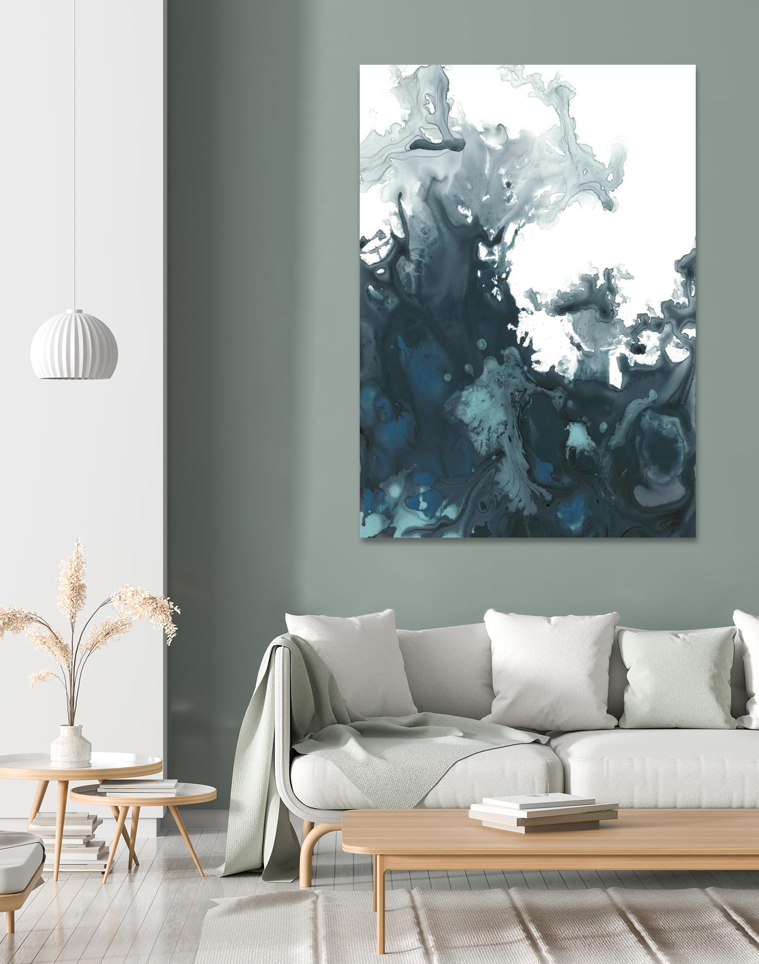 Indigo Tempest II by June Erica Vess on GIANT ART - green abstract