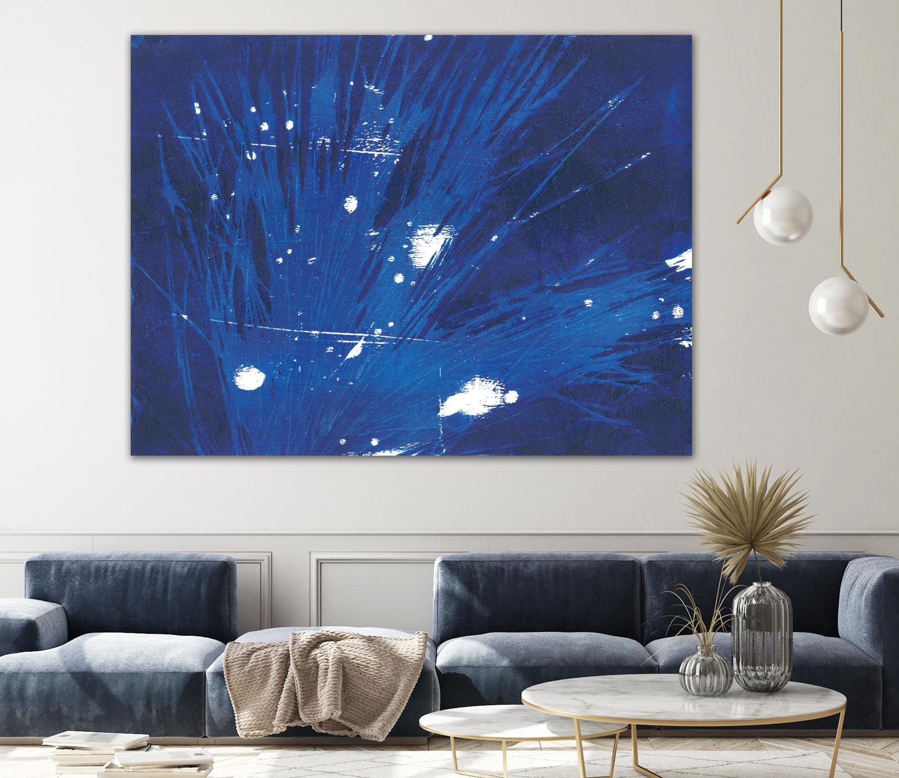Indigo Burst II by Regina Moore on GIANT ART - blue abstract