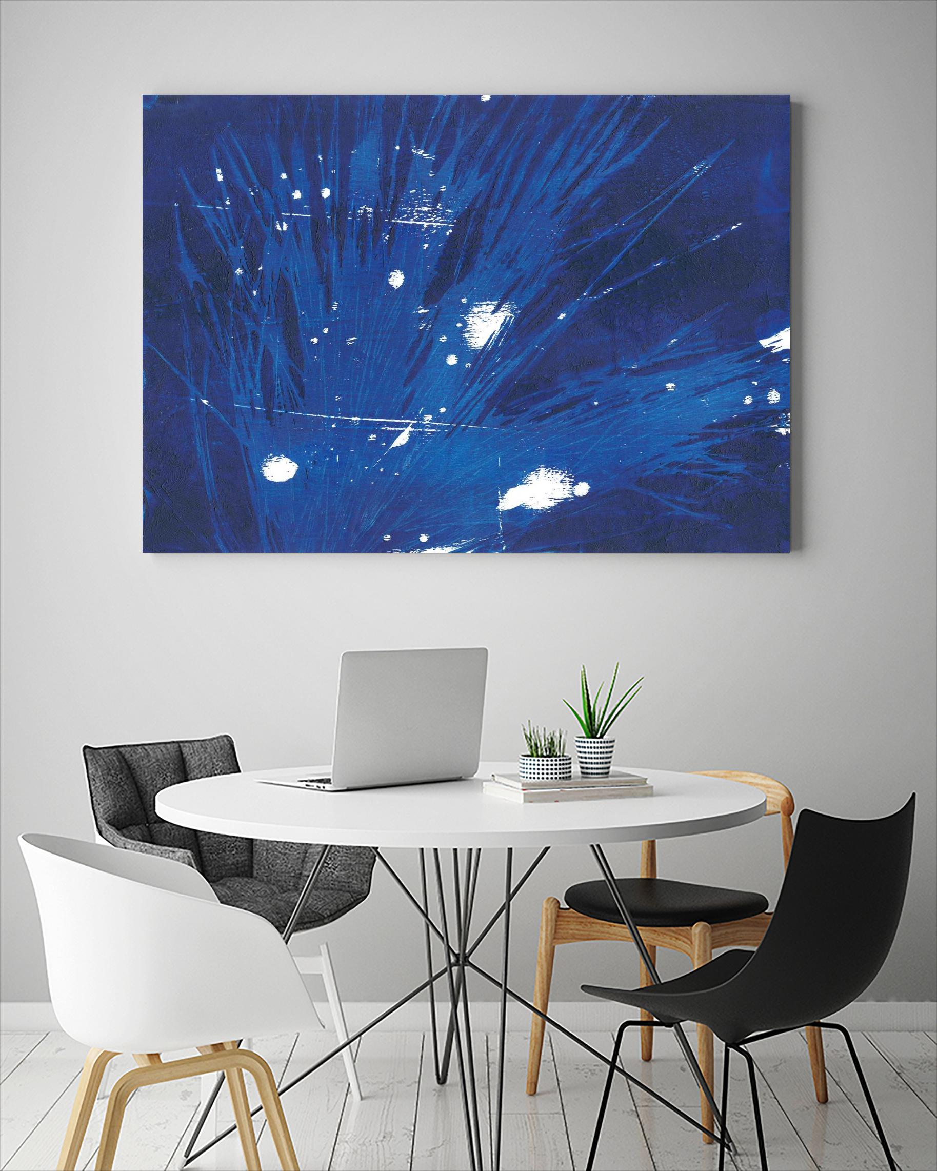 Indigo Burst II by Regina Moore on GIANT ART - blue abstract