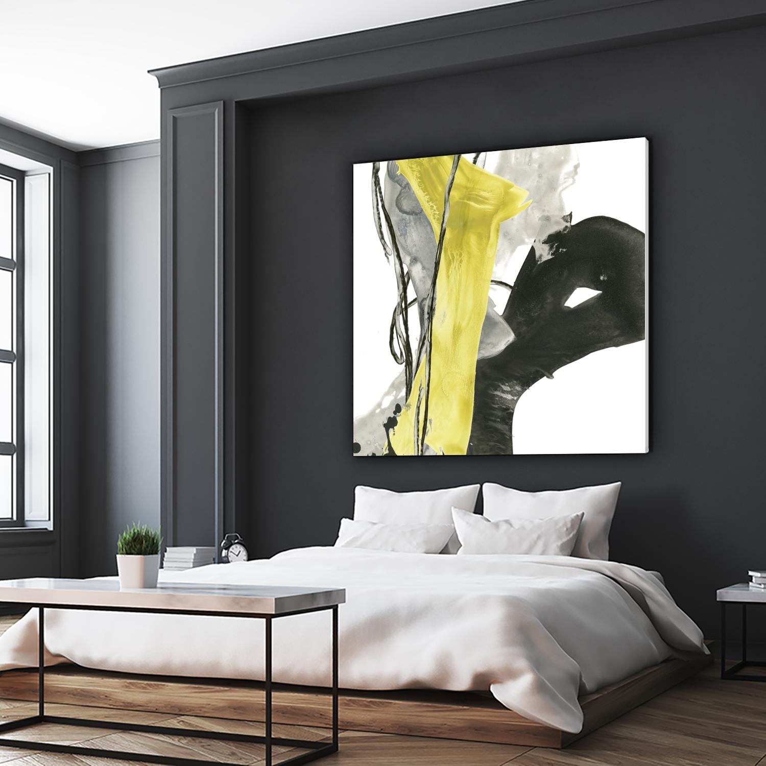 Citron Flux I by June Erica Vess on GIANT ART - yellow abstract