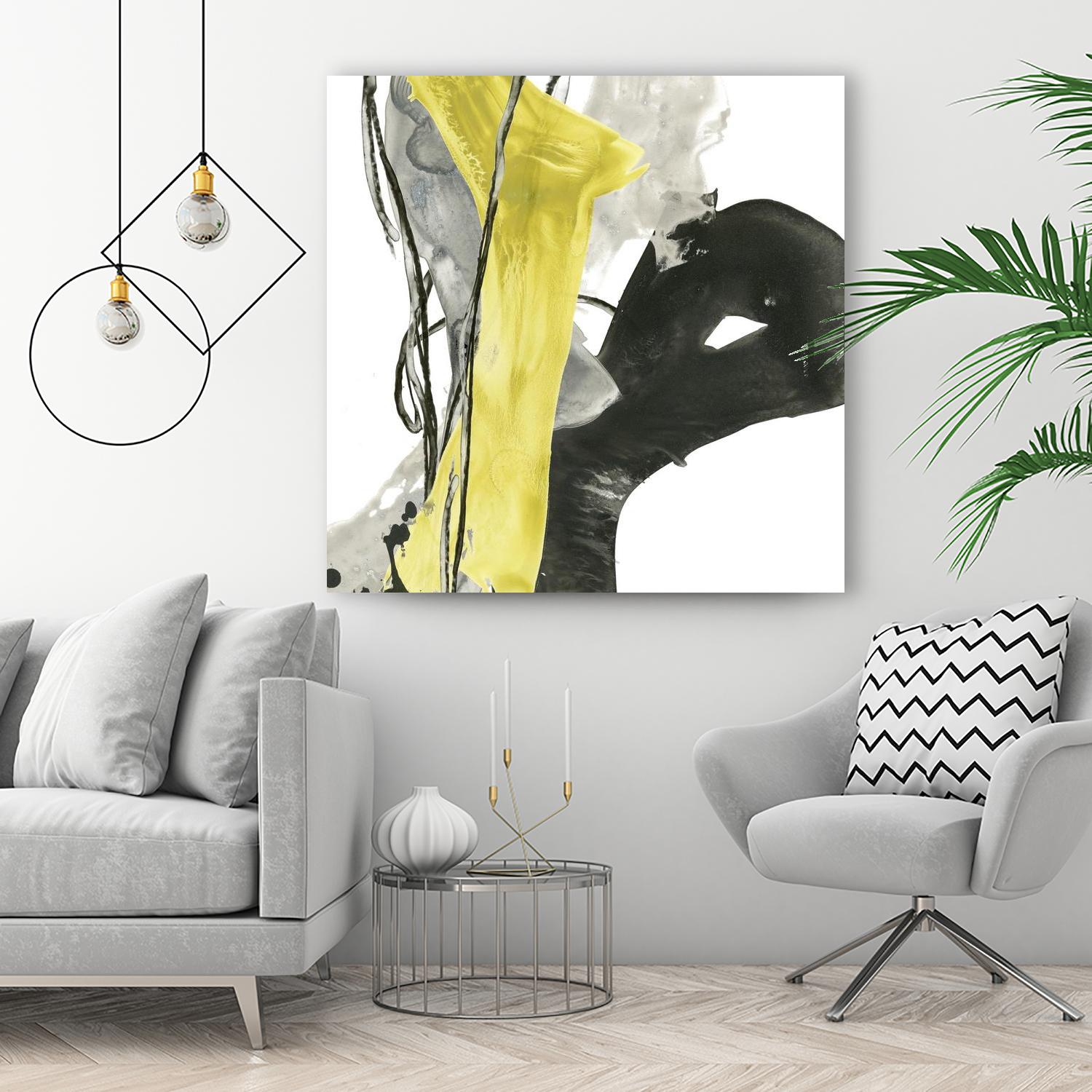Citron Flux I by June Erica Vess on GIANT ART - yellow abstract