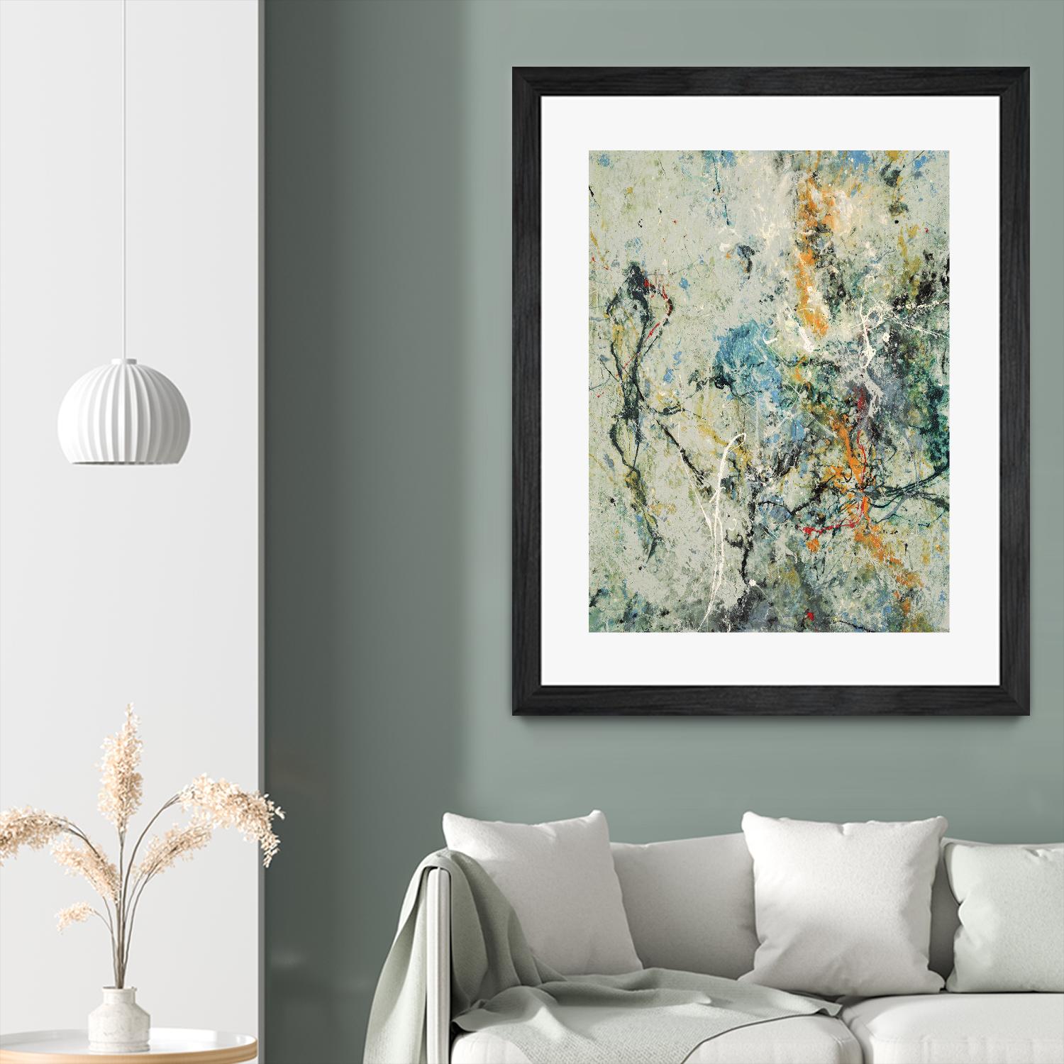 Tango 63 by DAG Inc on GIANT ART - orange abstract pollock