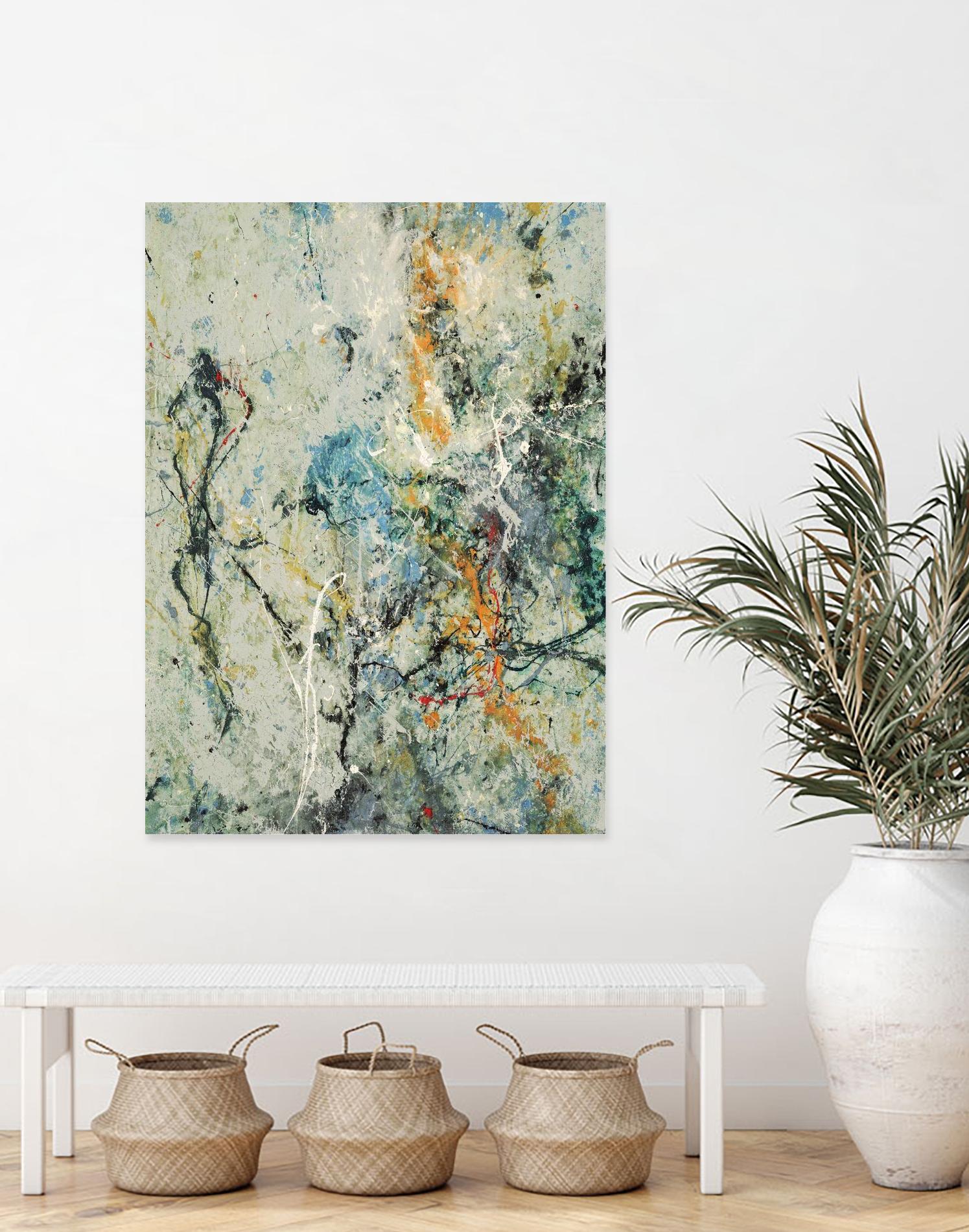 Tango 63 by DAG Inc on GIANT ART - orange abstract pollock