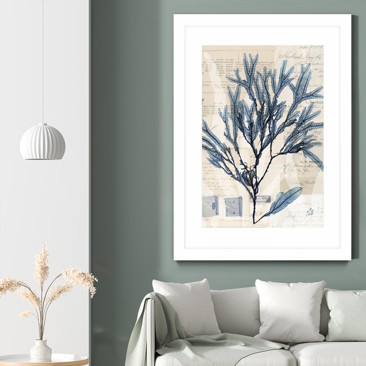 Seaweed Arrangement I by Vision Studio on GIANT ART - blue tropical