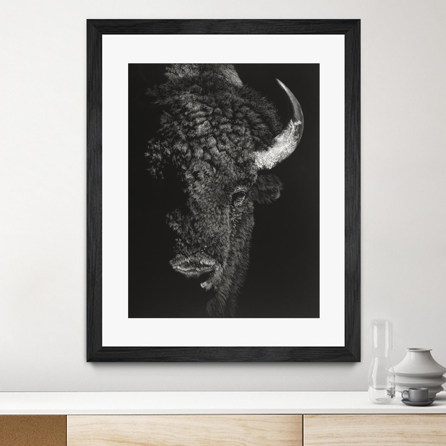 Black Glimpse I by Julie T. Chapman on GIANT ART - animals
