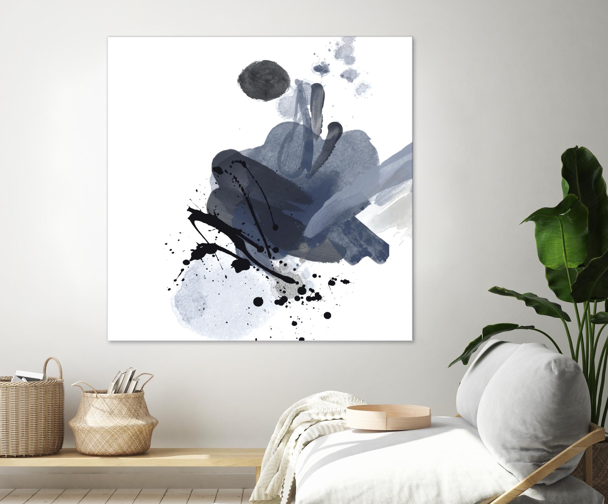 Blue & Black Splash I by Irena Orlov on GIANT ART - blue abstract