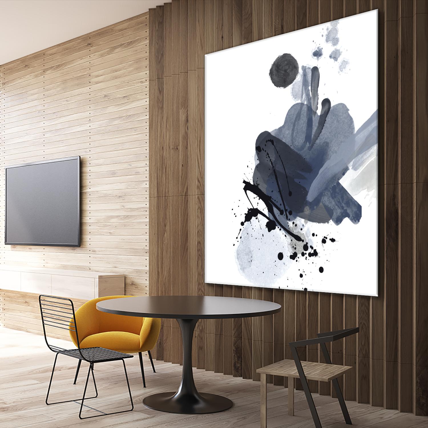 Blue & Black Splash I by Irena Orlov on GIANT ART - blue abstract