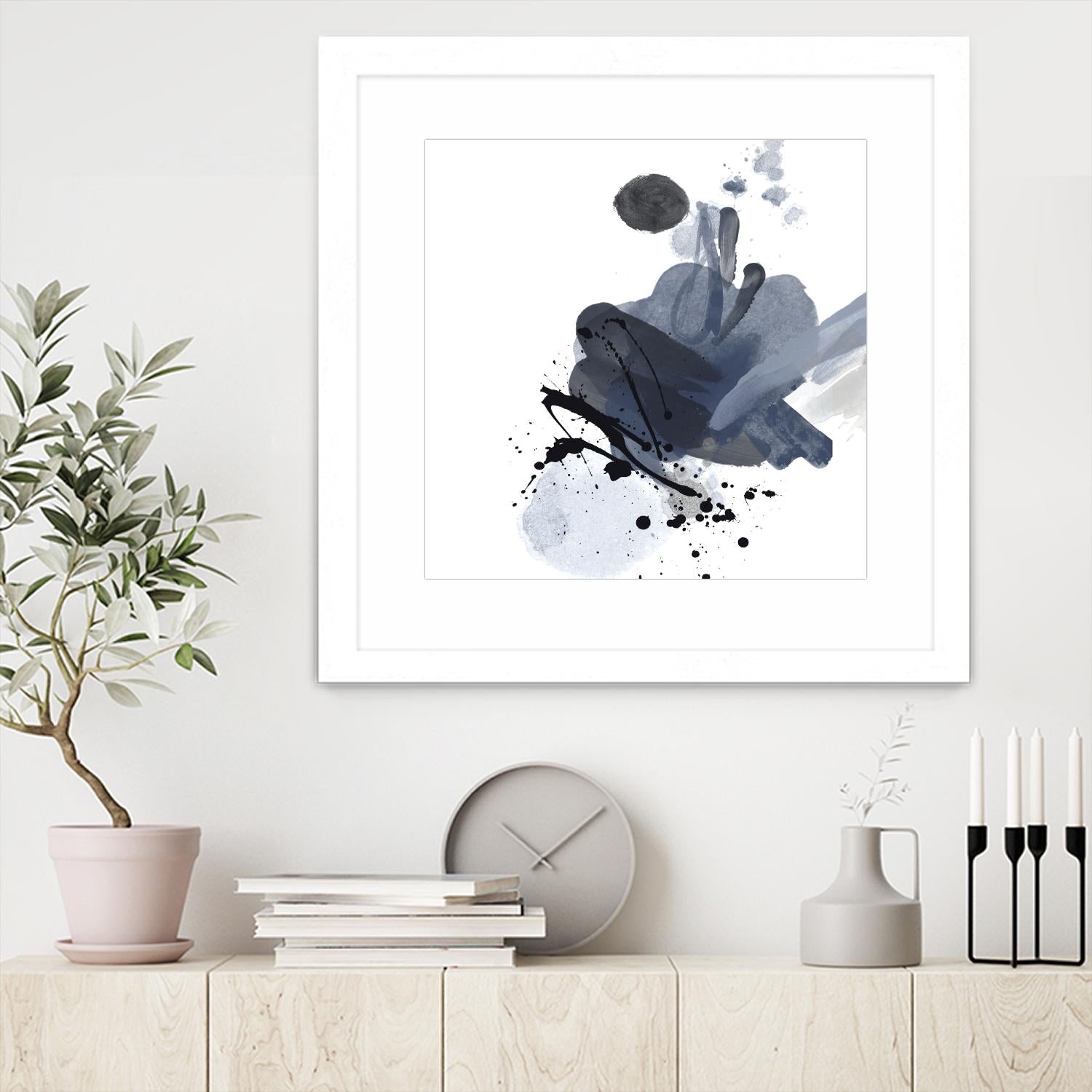Blue & Black Splash I by Irena Orlov on GIANT ART - blue abstract
