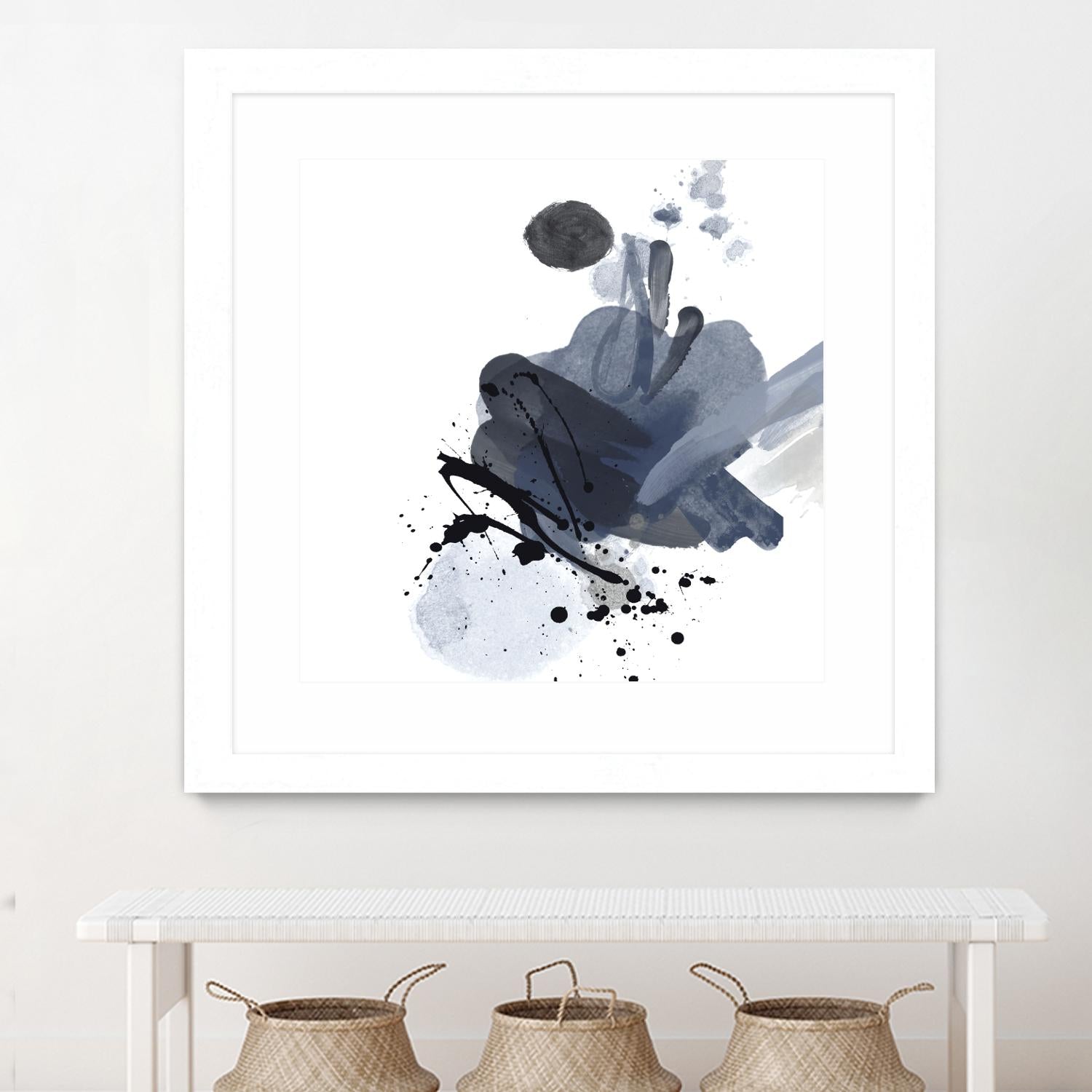 Blue & Black Splash I by Irena Orlov on GIANT ART - blue abstract