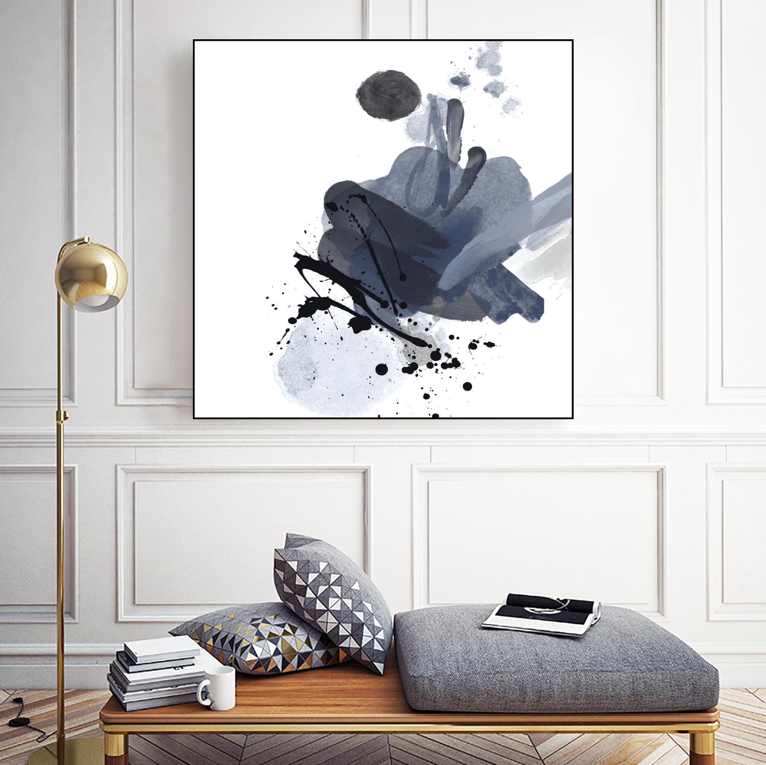 Blue & Black Splash I by Irena Orlov on GIANT ART - blue abstract