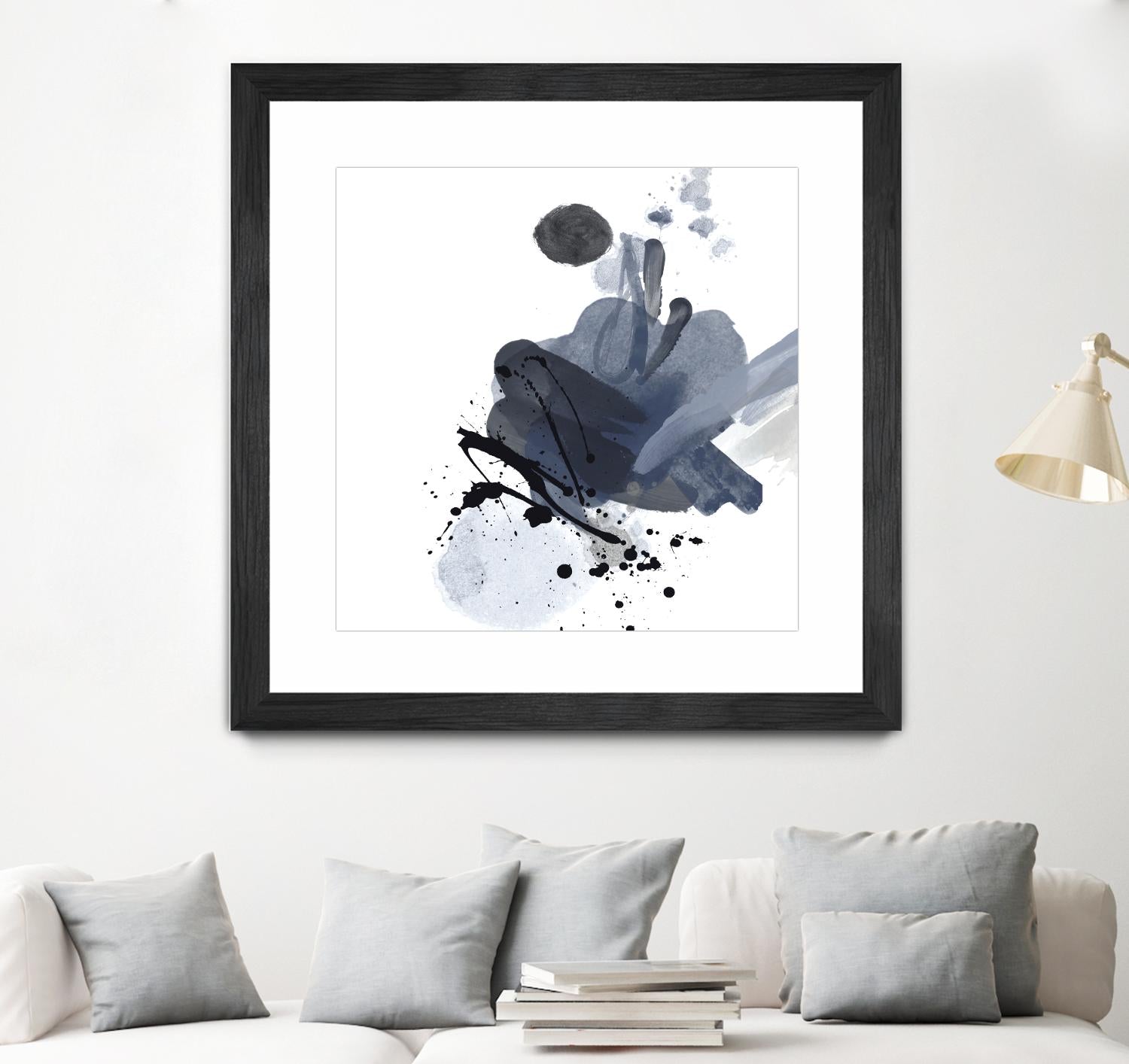 Blue & Black Splash I by Irena Orlov on GIANT ART - blue abstract