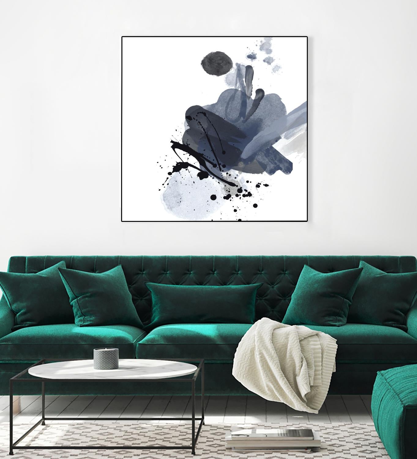 Blue & Black Splash I by Irena Orlov on GIANT ART - blue abstract