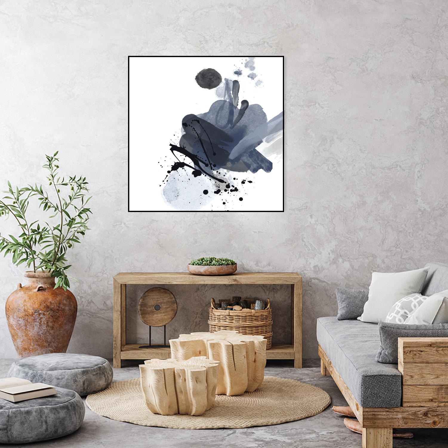Blue & Black Splash I by Irena Orlov on GIANT ART - blue abstract