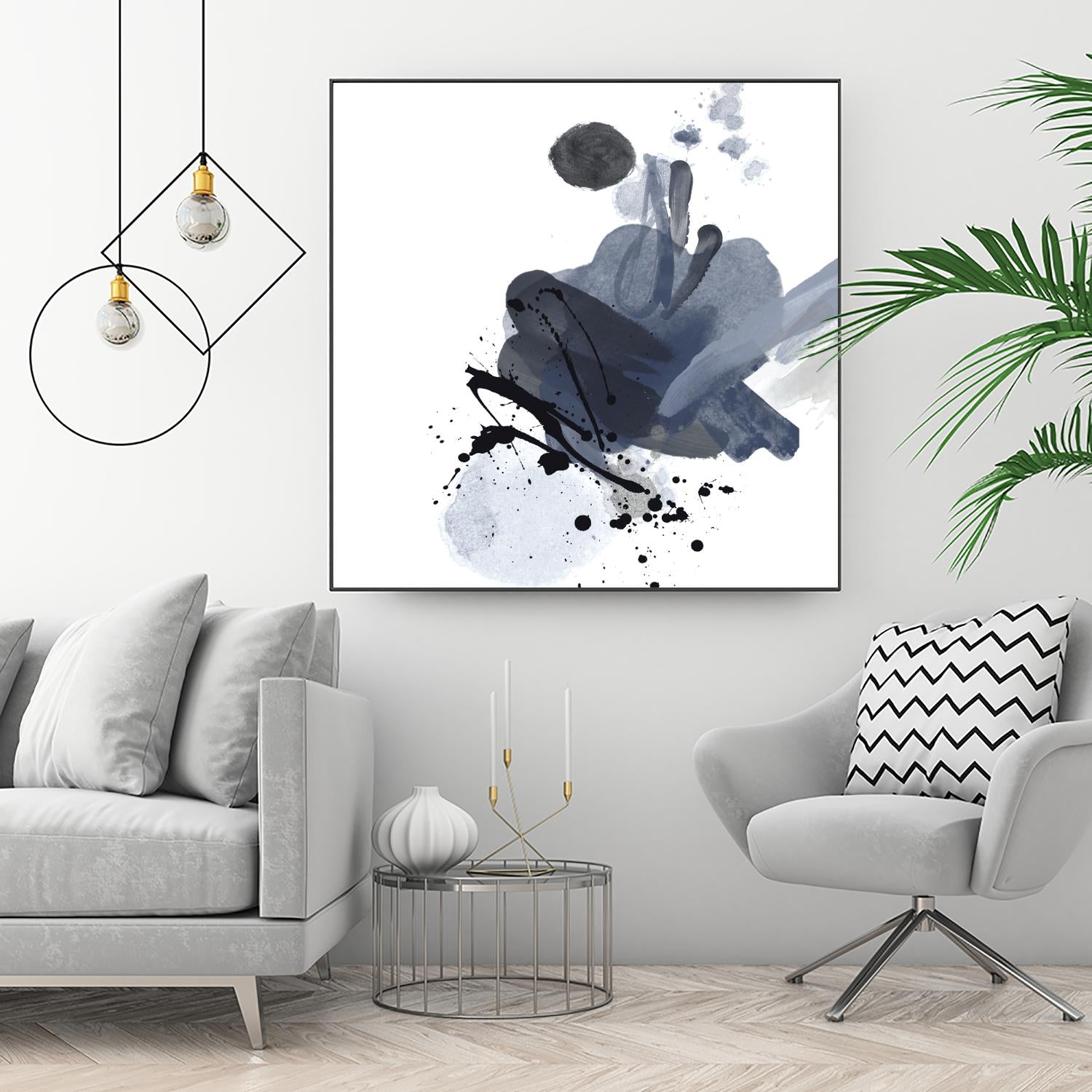 Blue & Black Splash I by Irena Orlov on GIANT ART - blue abstract