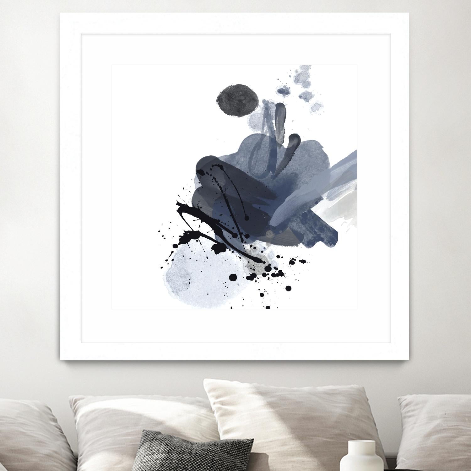 Blue & Black Splash I by Irena Orlov on GIANT ART - blue abstract