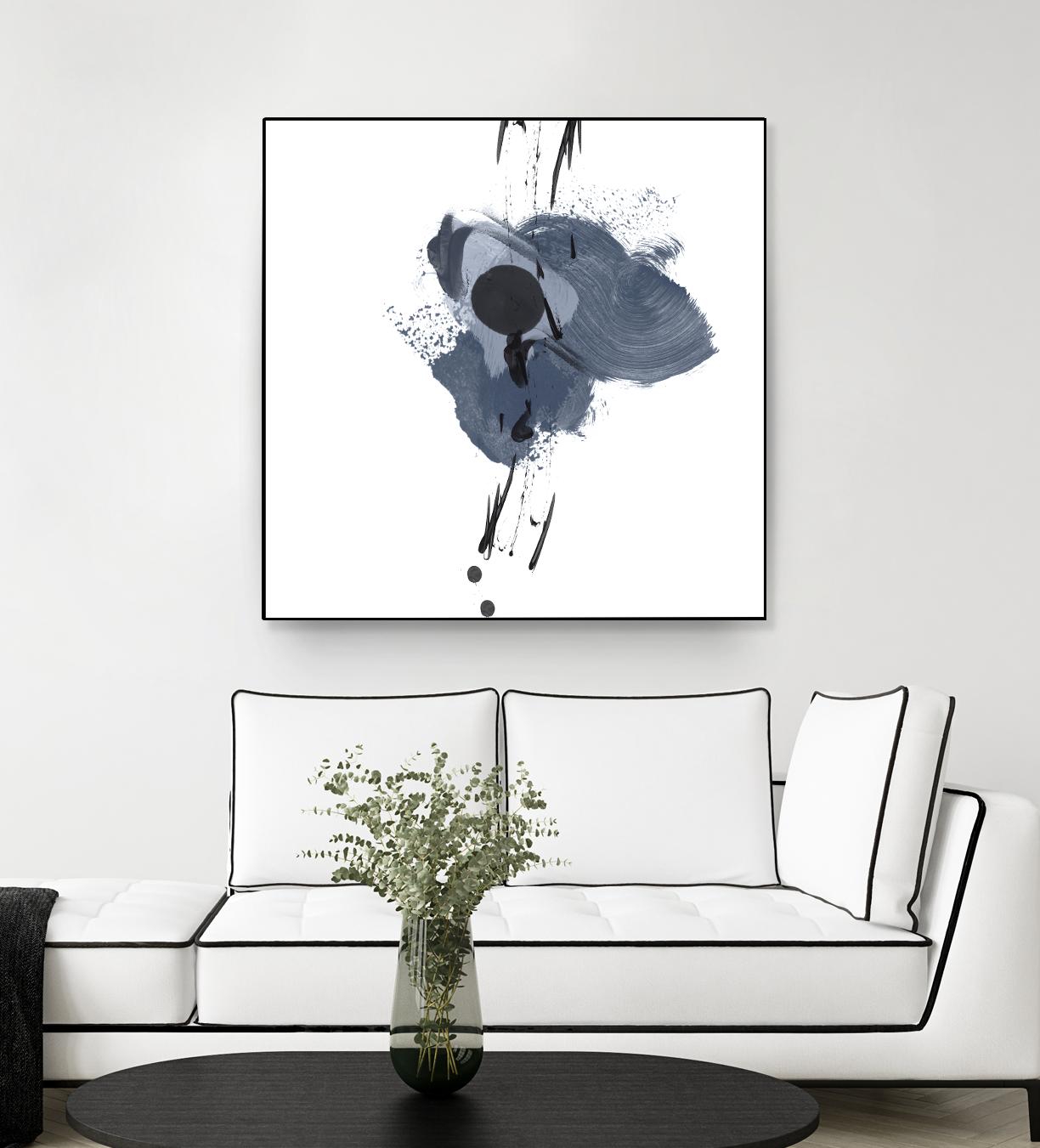 Blue & Black Splash II by Irena Orlov on GIANT ART - blue abstract