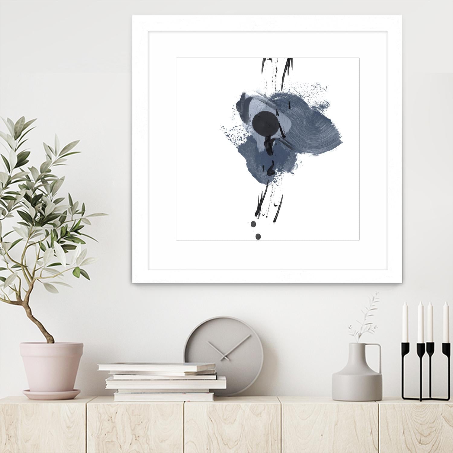 Blue & Black Splash II by Irena Orlov on GIANT ART - blue abstract