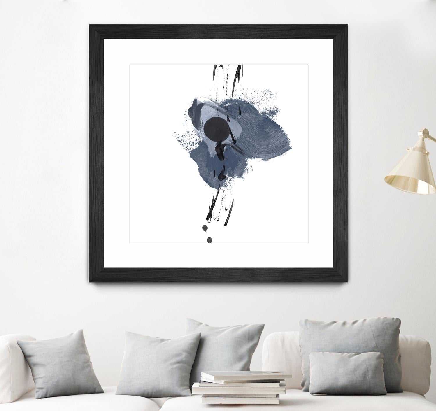 Blue & Black Splash II by Irena Orlov on GIANT ART - blue abstract