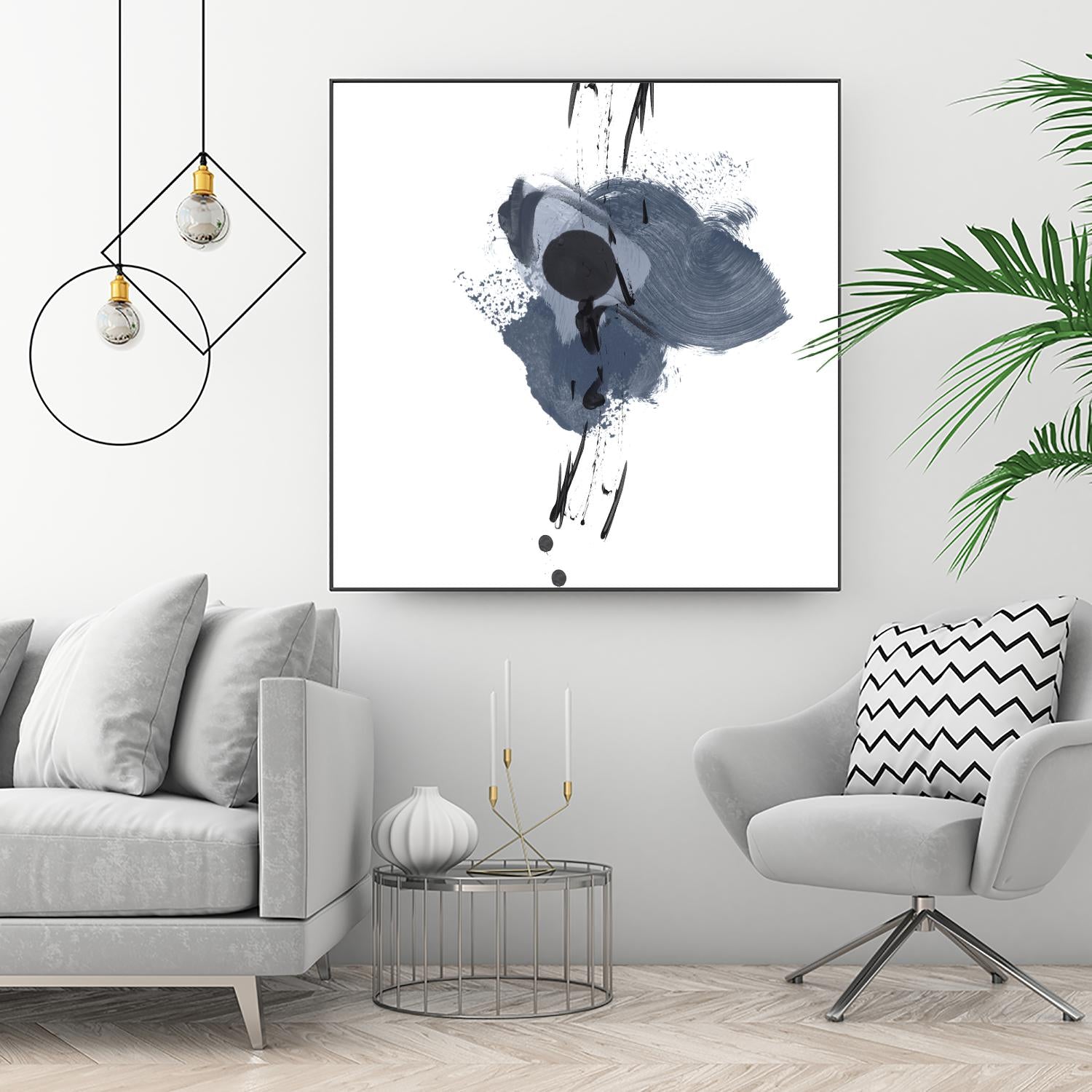 Blue & Black Splash II by Irena Orlov on GIANT ART - blue abstract