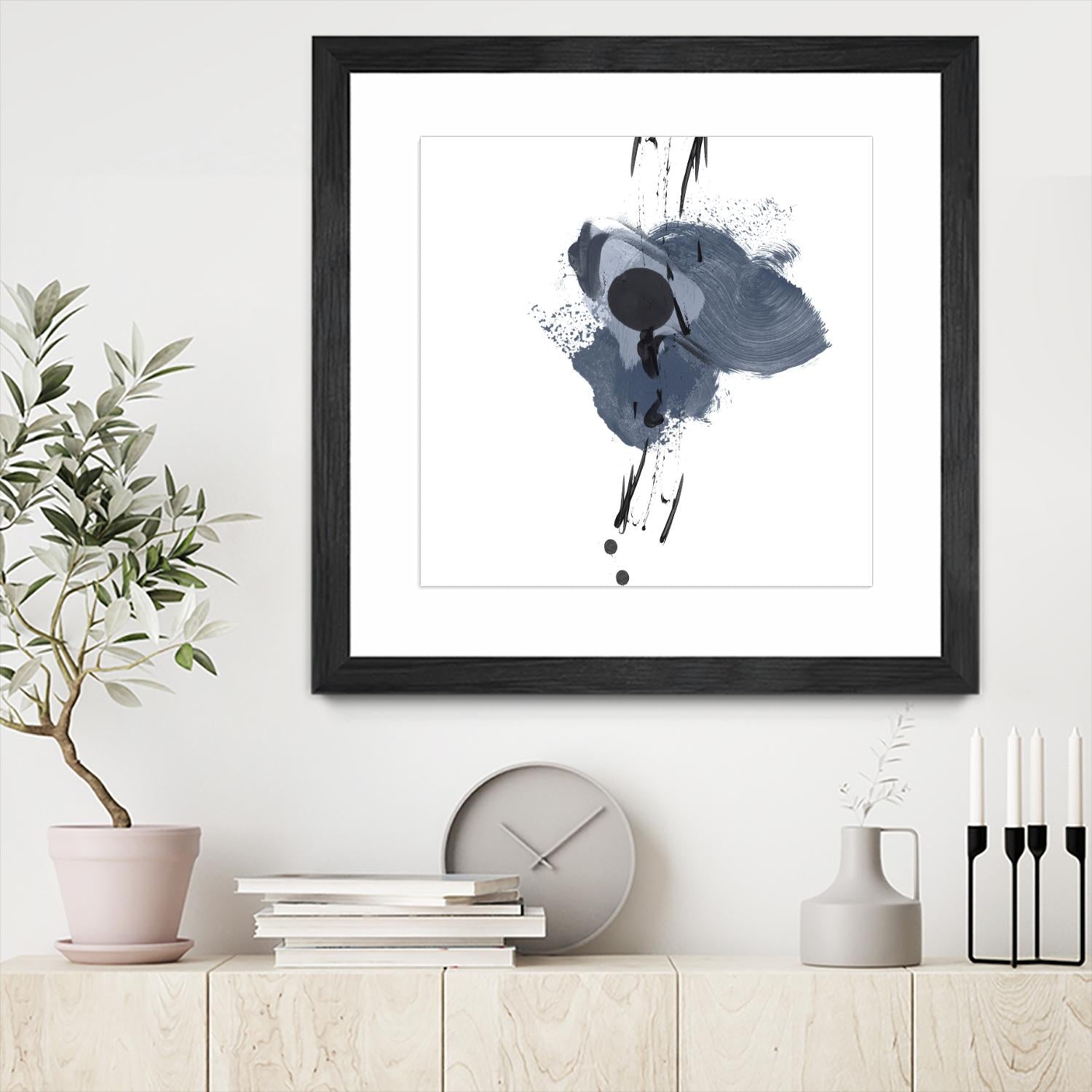 Blue & Black Splash II by Irena Orlov on GIANT ART - blue abstract