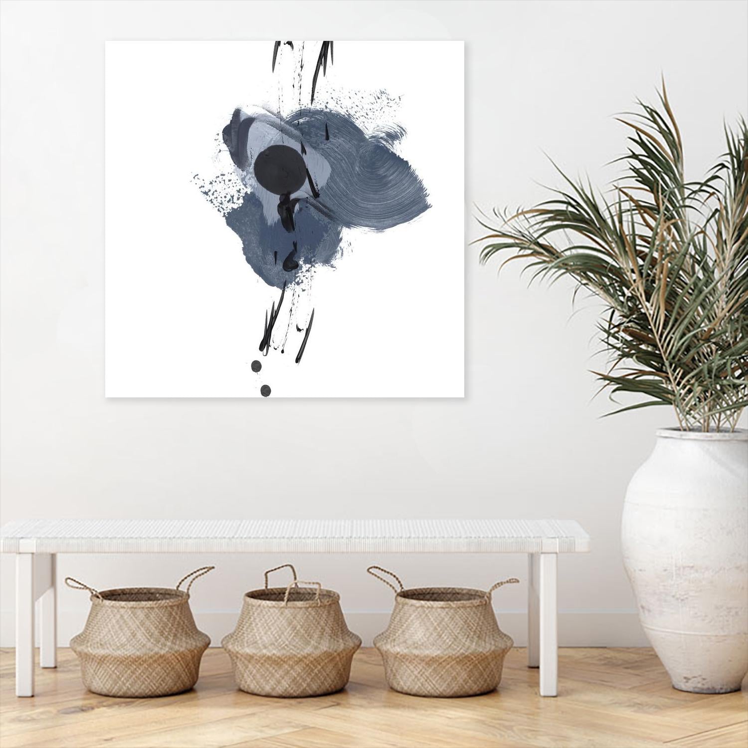 Blue & Black Splash II by Irena Orlov on GIANT ART - blue abstract