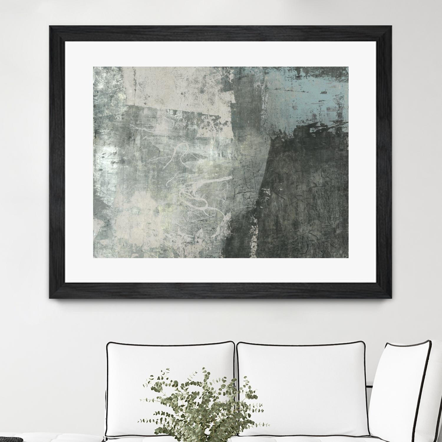 Black & Grey & Blue I by Studio W on GIANT ART - blue abstract