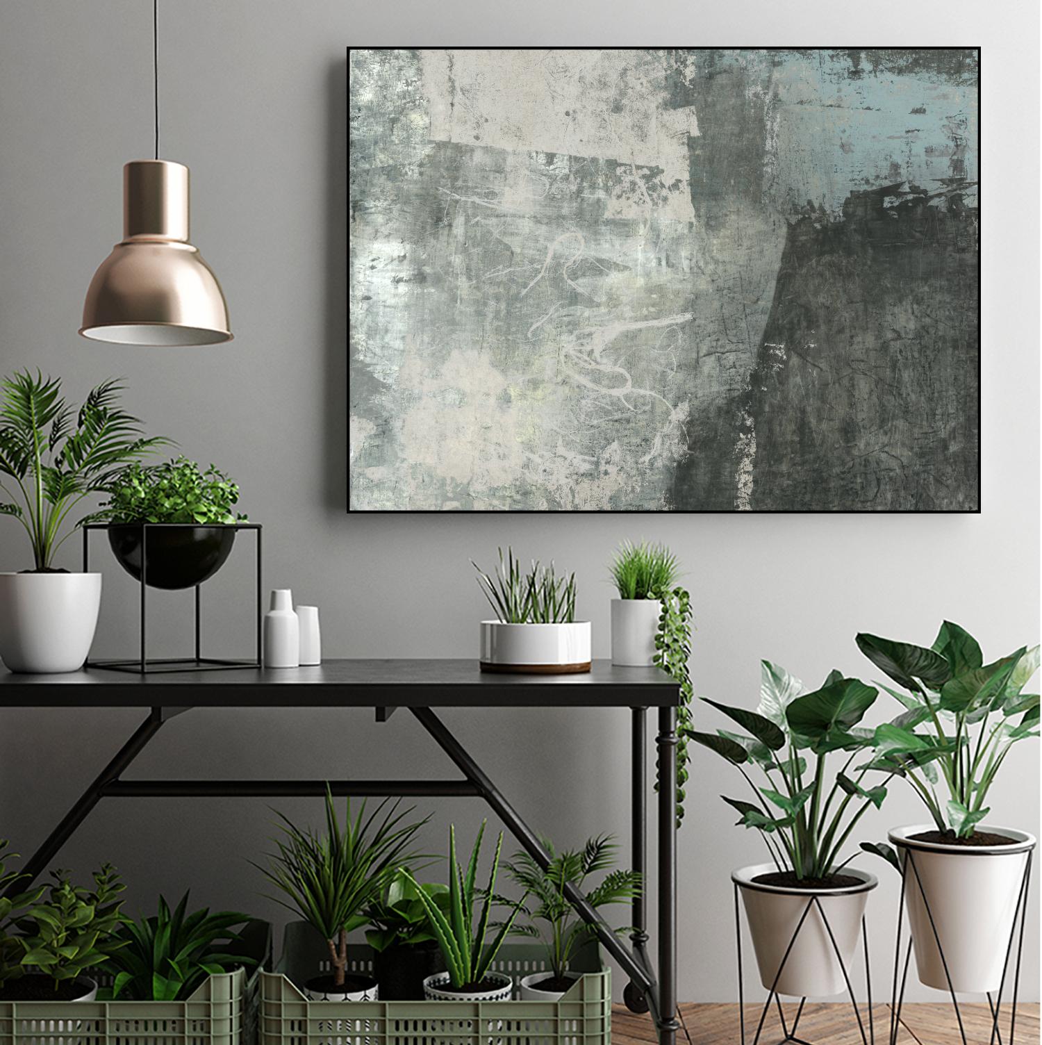 Black & Grey & Blue I by Studio W on GIANT ART - blue abstract