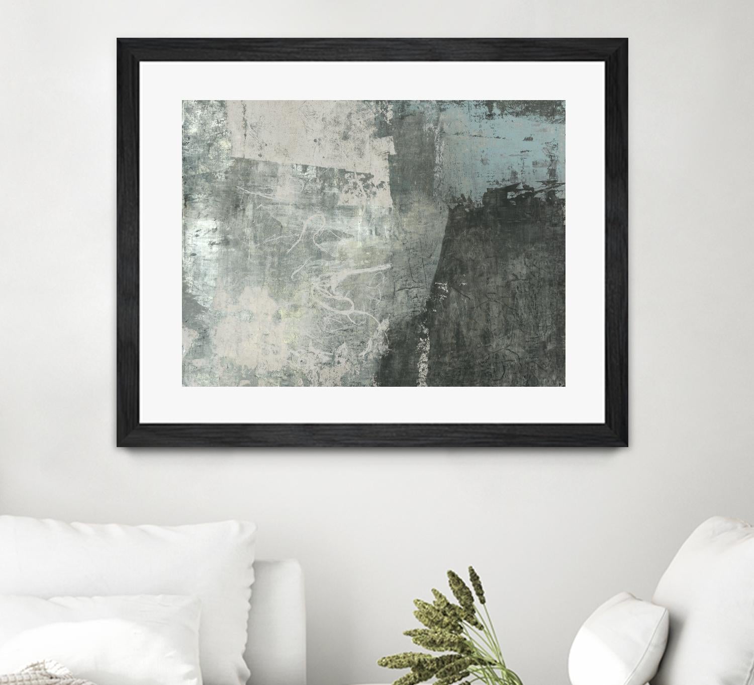 Black & Grey & Blue I by Studio W on GIANT ART - blue abstract