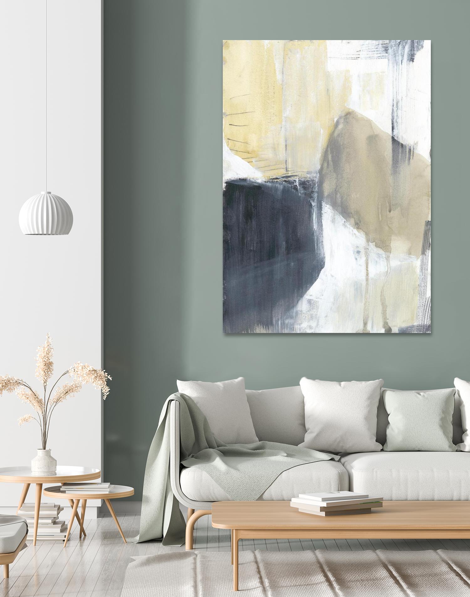 Neutral Divide I by Jennifer Goldberger on GIANT ART - brown abstract