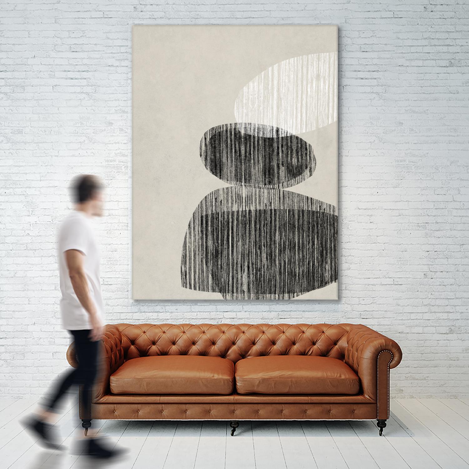Nested II by Jennifer Goldberger on GIANT ART - beige black & white contemporary