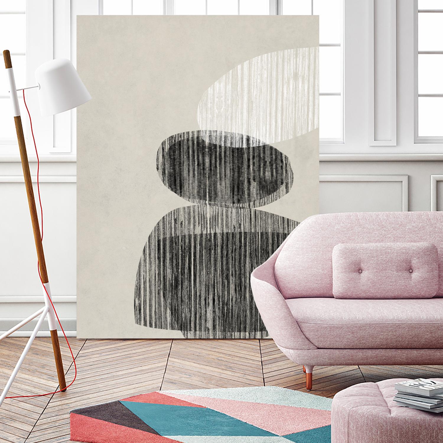 Nested II by Jennifer Goldberger on GIANT ART - beige black & white contemporary