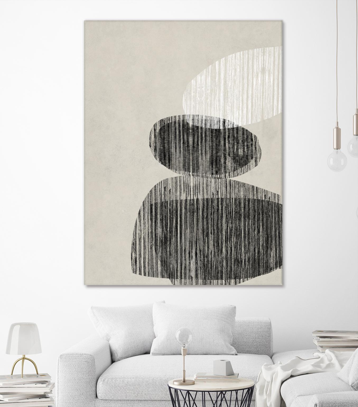 Nested II by Jennifer Goldberger on GIANT ART - beige black & white contemporary