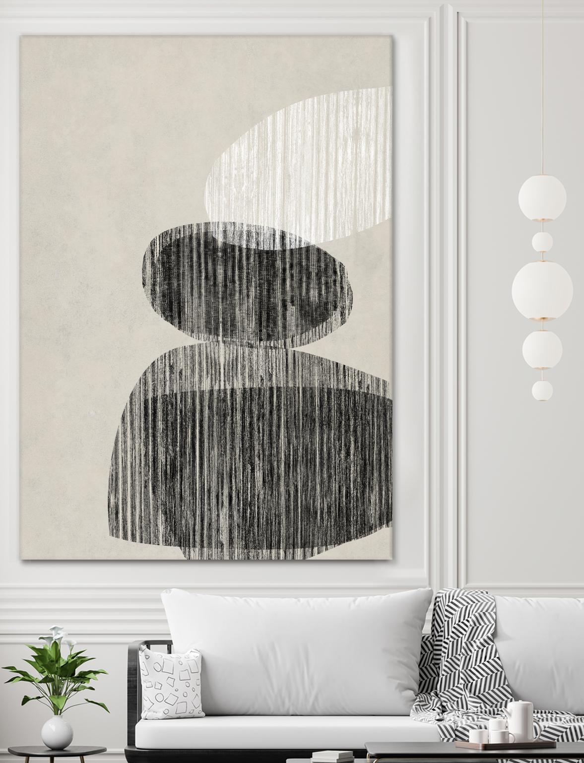 Nested II by Jennifer Goldberger on GIANT ART - beige black & white contemporary