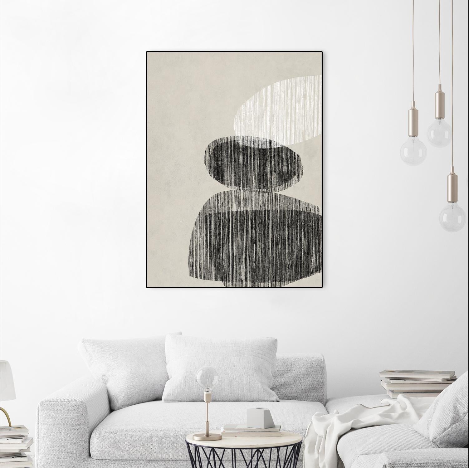 Nested II by Jennifer Goldberger on GIANT ART - beige black & white contemporary