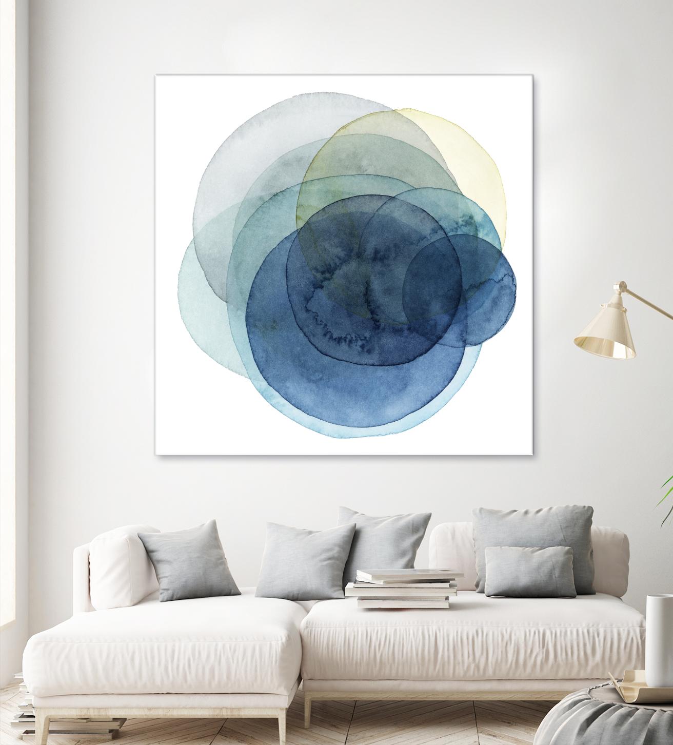 Evolving Planets I by Grace Popp on GIANT ART - blue abstract