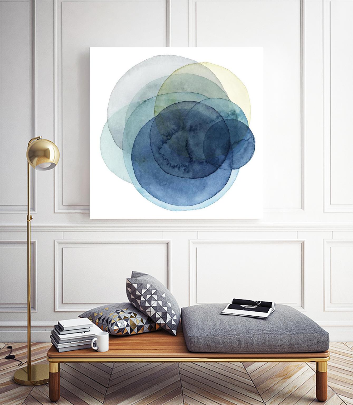 Evolving Planets I by Grace Popp on GIANT ART - blue abstract