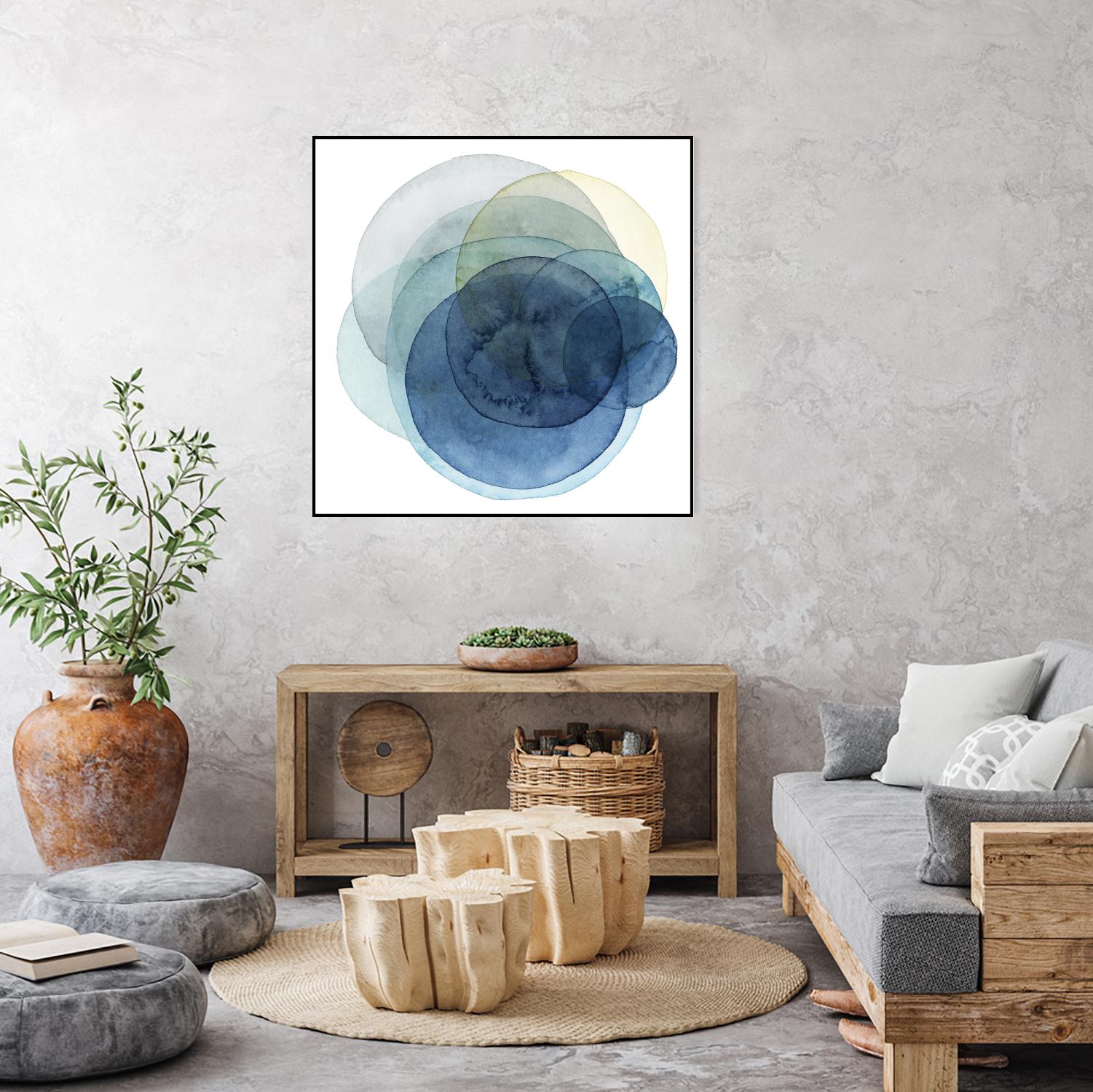 Evolving Planets I by Grace Popp on GIANT ART - blue abstract
