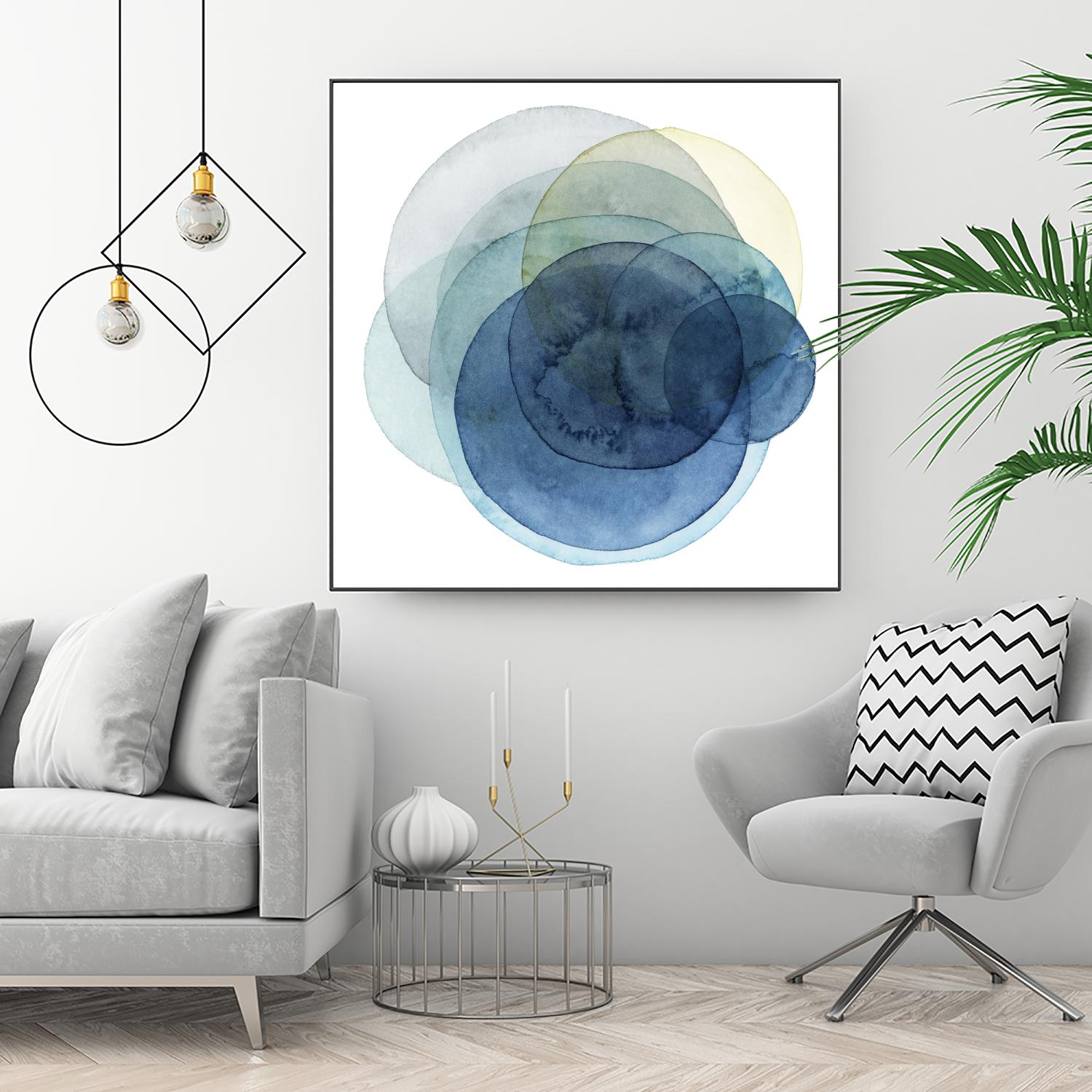 Evolving Planets I by Grace Popp on GIANT ART - blue abstract