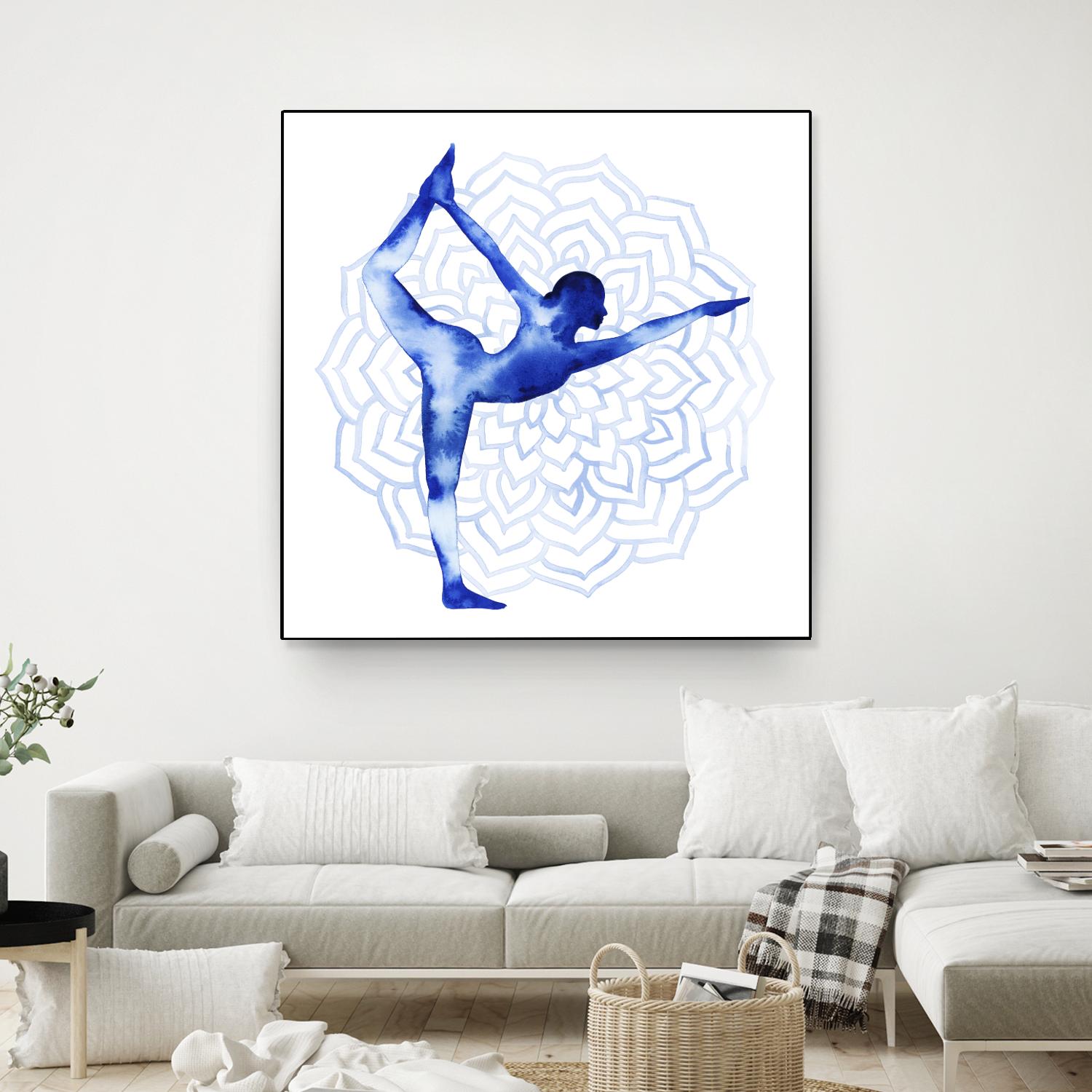 Yoga Flow I by Grace Popp on GIANT ART - blue leisure