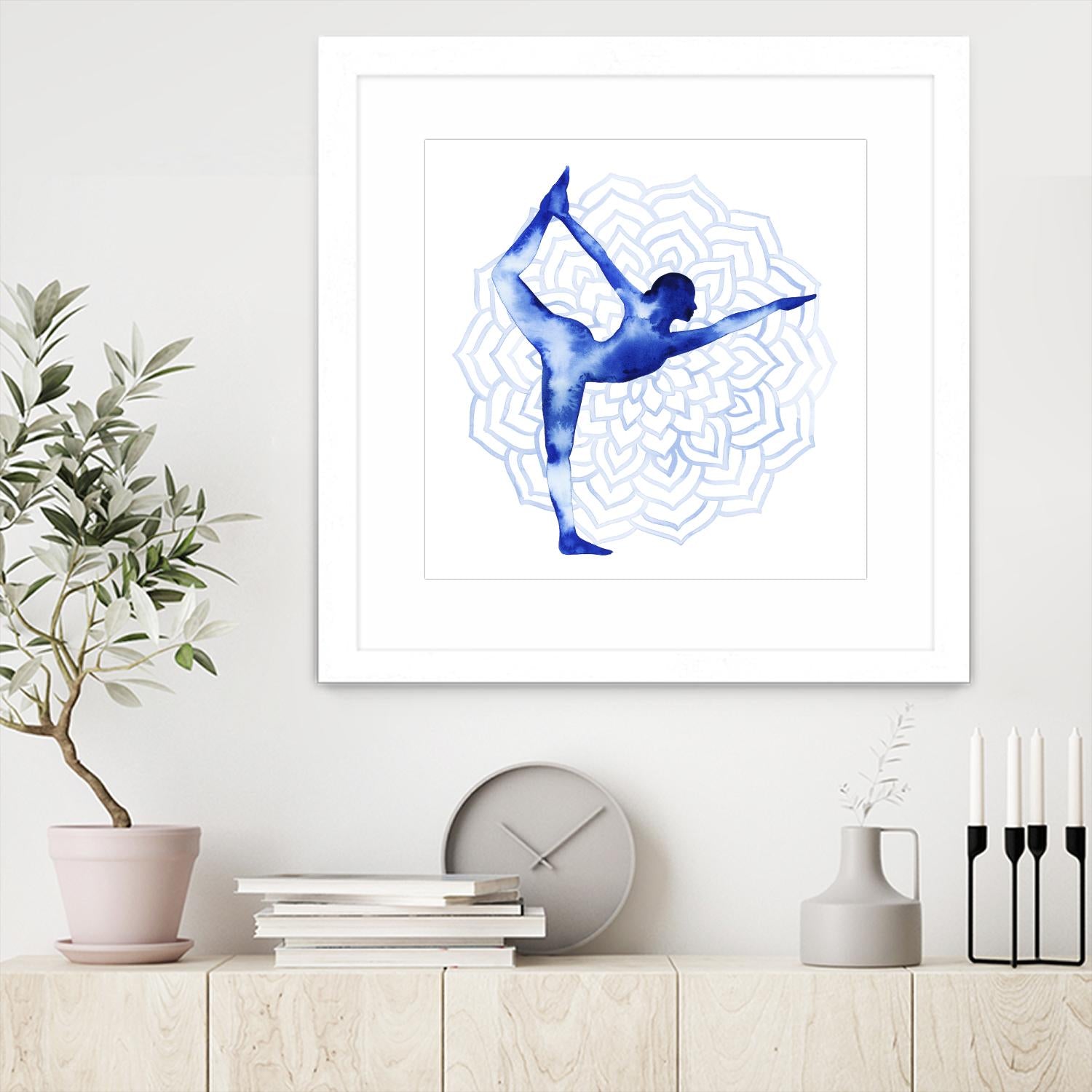 Yoga Flow I by Grace Popp on GIANT ART - blue leisure
