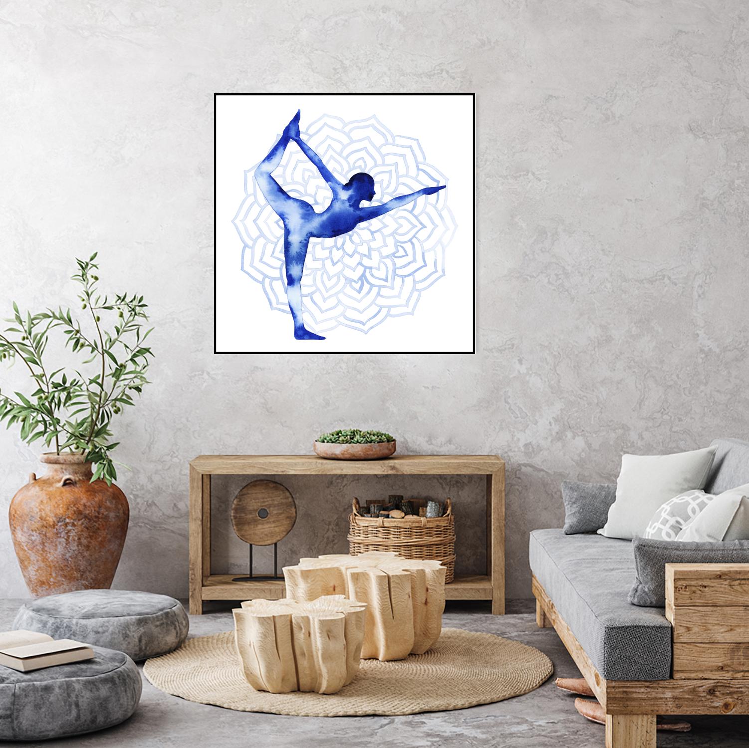 Yoga Flow I by Grace Popp on GIANT ART - blue leisure