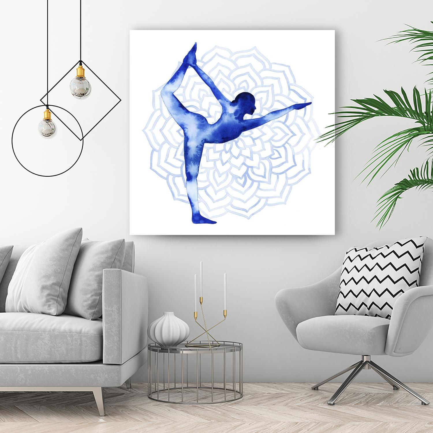 Yoga Flow I by Grace Popp on GIANT ART - blue leisure