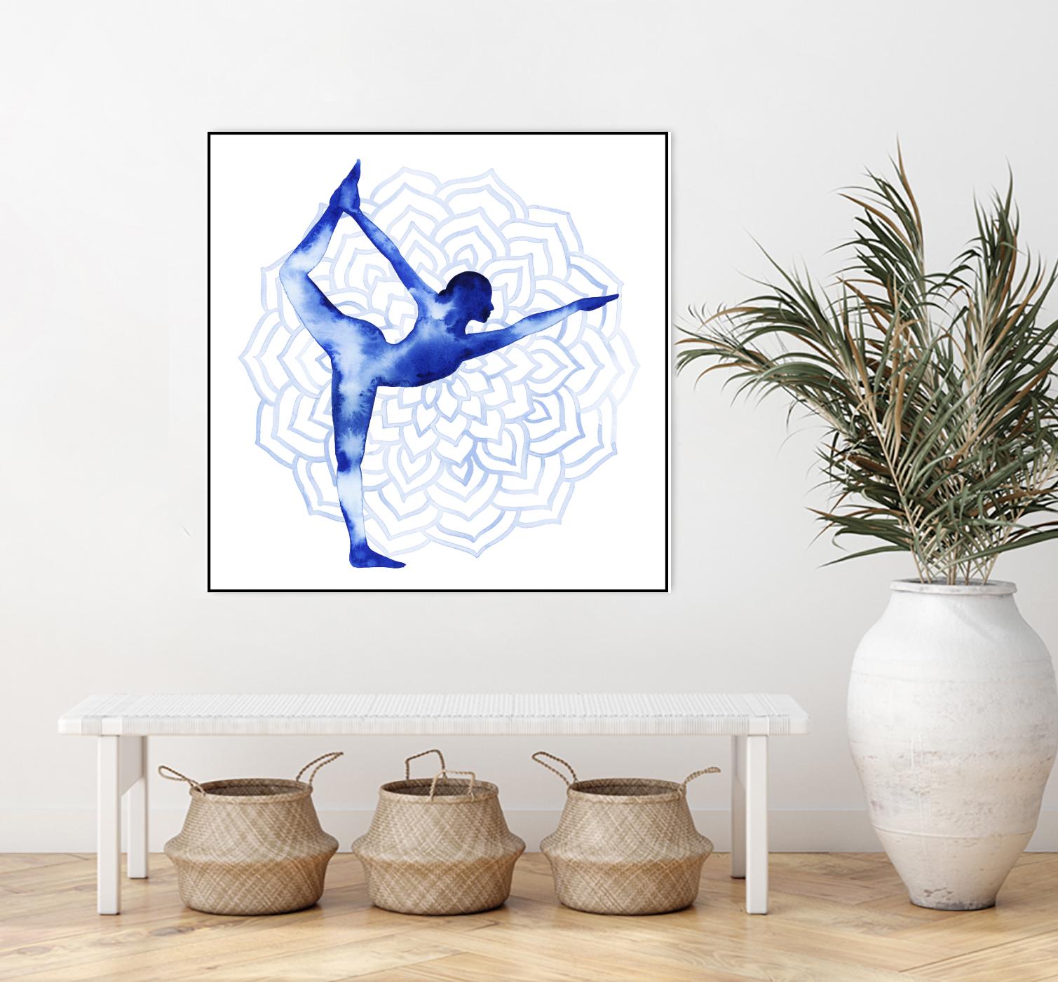 Yoga Flow I by Grace Popp on GIANT ART - blue leisure