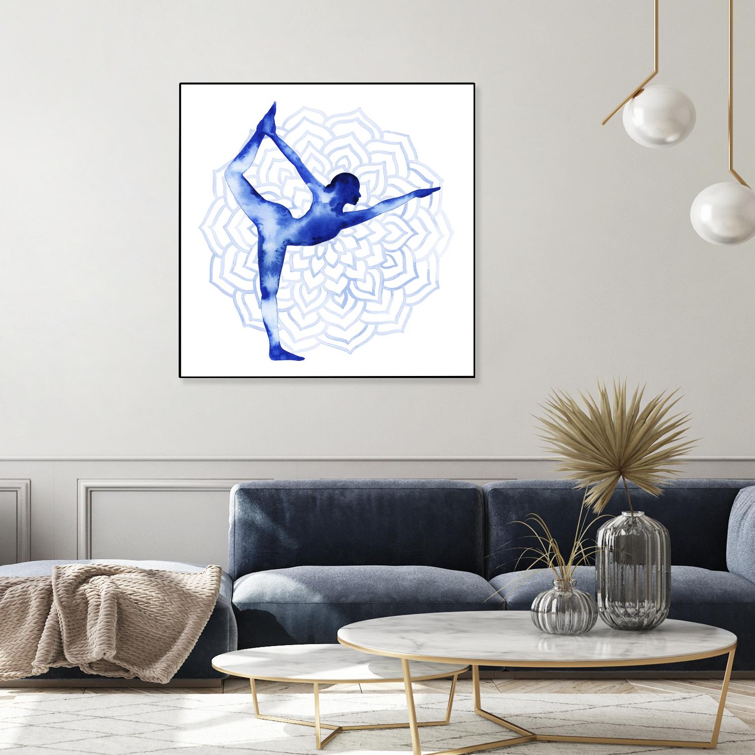 Yoga Flow I by Grace Popp on GIANT ART - blue leisure